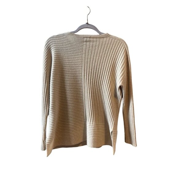 $398 Eileen Fisher Women's Bateau Neck Ribbed Cashmere Sweater Oatmeal Size XS - Picture 4 of 8